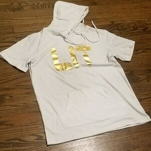 Gold Foil Printed Graphic Hoodie